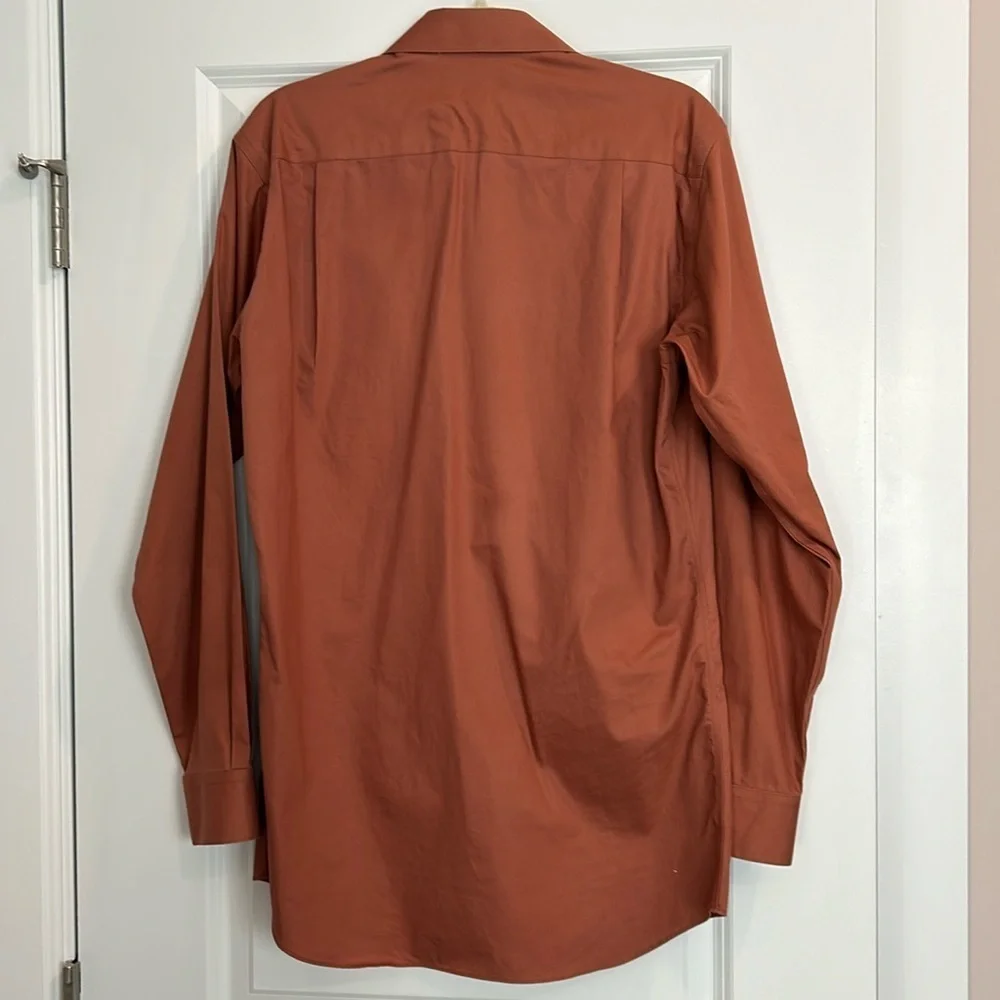 Paul Fredrick 15-34 Slim Fit 100% Cotton Long Sleeve Button Down Collared Shirt - Picture 10 of 10